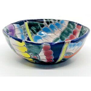 Vintage Mexico Hand Painted Camacho Pottery Folk Art Bowl Trinket Dish